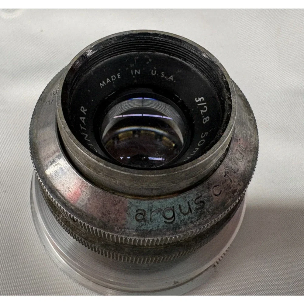 Argus C-Four Coated Cintar 50mm F2.8 Vintage Camera Lens Detached Untested